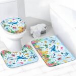 4pcs Ocean Theme Shower Curtain Set, Vibrant Underwater Scene Includes Non-Slip Bath Mat, Toilet Lid Cover, and Floor Mat - Image 6