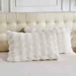 Lotus Karen Fluffy Comforter Cover Set-Rabbit Fluff Faux Fur Duvet Cover Full Size,Cream White Plush Fuzzy Furry Bedding Sets 3Pieces(1 Duvet Cover & 2 Pillow Shams),Zipper Closure - Image 7