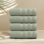 Hearth & Harbor Luxury Hand Towels - 100% Ring Spun Cotton Hand Towels for Bathroom, Shower, Spa, Soft & Absorbent Towels, 4 Piece Set, Sage Green - Image 3