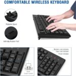 Wireless Keyboard and Mouse Combo, EDJO 2.4G Full-Sized Silent Computer Keyboard with Palm Rest and 3 Level DPI Adjustable Wireless Mouse for Windows, Mac OS PC/Laptop/Desktop - Image 3