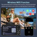 8K Digital Camera for Photography, WiFi & Dual-Lens Vlogging Camera for YouTube with 4" Touch Screen, 64MP Vlog Cameras 16X Digital Zoom with 3000mAh Battery, 32GB TF Card & Lens Hood(Black) - Image 5