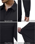Alimens & Gentle Mens Dress Shirts 4-Way Stretch Long Sleeve Collared Casual Solid Wedding Dating Button Down Shirt - Image 5