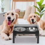 PAWCHIE Elevated Dog Bowls,Mess Proof Feeder for Large Dogs,6 Height Adjustable Raised Dog Bowl Stand with Slow Bowls & Water Bowl, No Spill, Non-Slip Tiltable Pet Feeder Stand Grey - Image 6
