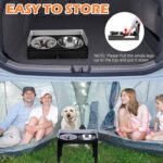 PAWCHIE Elevated Dog Bowls,Mess Proof Feeder for Large Dogs,6 Height Adjustable Raised Dog Bowl Stand with Slow Bowls & Water Bowl, No Spill, Non-Slip Tiltable Pet Feeder Stand Grey - Image 7