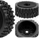 ShareGoo RC Hobby OD 4.72" 1/8 Scale RC Buggy Wheels & Rubber Tires 17mm Hex Rims Compatible with Arrma Typhon 3S 6S Kyosho Losi 8IGHT Traxxas Redcat HSP HPI 1/8 Scale Off Road Car Buggy (Black) - Image 4