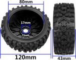 ShareGoo RC Hobby OD 4.72" 1/8 Scale RC Buggy Wheels & Rubber Tires 17mm Hex Rims Compatible with Arrma Typhon 3S 6S Kyosho Losi 8IGHT Traxxas Redcat HSP HPI 1/8 Scale Off Road Car Buggy (Black) - Image 7