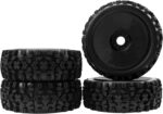 ShareGoo RC Hobby OD 4.72" 1/8 Scale RC Buggy Wheels & Rubber Tires 17mm Hex Rims Compatible with Arrma Typhon 3S 6S Kyosho Losi 8IGHT Traxxas Redcat HSP HPI 1/8 Scale Off Road Car Buggy (Black) - Image 8
