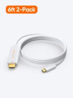 CableCreation USB-C to HDMI, 6 Feet 2-Pack Type C [Thunderbolt 3 Compatible] to HDMI 4K Cable Compatible with MacBook Pro/Air, Chromebook Pixel, XPS 15, Galaxy S24/S24 Ultra/S24+/S22/S20, White - Image 8
