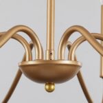 Generies Antique Spray Gold Farmhouse Chandelier, 6 Light Rustic Lighting Fixture Modern Industrial Candle Ceiling Light for Dining Room, Bedroom, Foyer, Living Room, Kitchen Island, Entryway - Image 10