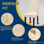 Chair Covers, Stretch Kitchen Dining Room Chair Covers Set of 4, Removable Washable Dining Chair Slipcovers for Home, Hotel, Banquet - Image 5