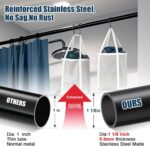 Heavy Duty Shower Curtain Rod - 42 to 87" Adjustable,3-In-1 Installation (No Drilling, Stick-On Or Screw Mount), Non-Slip Stainless Steel Tension Rod for Bathroom,Windows,Room Dividers,Black - Image 4