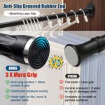 Heavy Duty Shower Curtain Rod - 42 to 87" Adjustable,3-In-1 Installation (No Drilling, Stick-On Or Screw Mount), Non-Slip Stainless Steel Tension Rod for Bathroom,Windows,Room Dividers,Black - Image 5