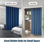 Heavy Duty Shower Curtain Rod - 42 to 87" Adjustable,3-In-1 Installation (No Drilling, Stick-On Or Screw Mount), Non-Slip Stainless Steel Tension Rod for Bathroom,Windows,Room Dividers,Black - Image 7