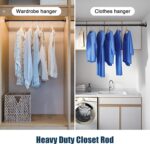 Heavy Duty Shower Curtain Rod - 42 to 87" Adjustable,3-In-1 Installation (No Drilling, Stick-On Or Screw Mount), Non-Slip Stainless Steel Tension Rod for Bathroom,Windows,Room Dividers,Black - Image 8