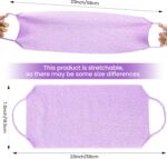 3 Pcs Double-Sided Back Exfoliator Body Scrub Towel, Exfoliating Back Scrubber with Handles,Exfoliating Washcloth Bath Tool in Shower, Stretchable Back Washer to Deep Cleans Skin (Beige,Pink,Purple) - Image 3