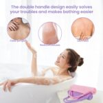 3 Pcs Double-Sided Back Exfoliator Body Scrub Towel, Exfoliating Back Scrubber with Handles,Exfoliating Washcloth Bath Tool in Shower, Stretchable Back Washer to Deep Cleans Skin (Beige,Pink,Purple) - Image 6