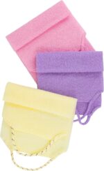 3 Pcs Double-Sided Back Exfoliator Body Scrub Towel, Exfoliating Back Scrubber with Handles,Exfoliating Washcloth Bath Tool in Shower, Stretchable Back Washer to Deep Cleans Skin (Beige,Pink,Purple) - Image 8