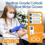 Inspire Nitrile Gloves Medical Examination | 4.5 Grade The Original Quality Stretch Cobalt Blue | Disposable Latex Free Doctors,EMT, Food Service, Cleaning, Janitorial, Household, Hospitals and More - Image 3