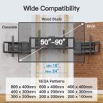 PERLESMITH Full Motion TV Wall Mount for 50”-90” TVs up to 165lbs, TV Mount Bracket with Dual Articulating Arms Swivel Tilt Extension, Max VESA 800x400mm, Fits 16”18” to 24" Studs, PSXFK1 - Image 3