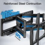 PERLESMITH Full Motion TV Wall Mount for 50”-90” TVs up to 165lbs, TV Mount Bracket with Dual Articulating Arms Swivel Tilt Extension, Max VESA 800x400mm, Fits 16”18” to 24" Studs, PSXFK1 - Image 4