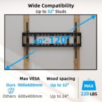 HOME VISION Heavy Duty TV Wall Mount for Large TVs 60-120 Inch, Tilting TV Wall Mount, Max VESA 900x600, Holds up to 220lb, Fits 16/18/24/32 Inch Studs - Image 3