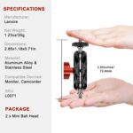 Mini Magic Arm with Double Ball Head and 1/4’’ Screw - Compatible with Super Clamp, Camera Cage, Monitor and Microphone - Max Load up to 4.4lb/2kg - 2 Pieces - Image 9