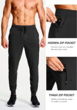 Men's Athletic Joggers Stretch Sweatpants with Zipper Pockets Running Workout Gym Track Golf Pants for Men - Image 5