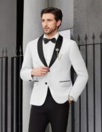 COOFANDY Men Tuxedo Jacket Slim Fit Blazer Suit Jacket Prom Dinner Party Wedding - Image 3