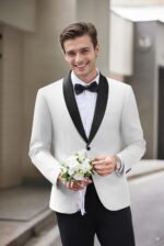 COOFANDY Men Tuxedo Jacket Slim Fit Blazer Suit Jacket Prom Dinner Party Wedding - Image 4