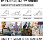 12 Pairs Mens Ankle Socks Lightweight Athletic Casual Low Cut Short Socks for Men With Tab Shoes Size 6-12 - Image 7