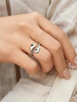 WOWORAMA Chunky Teardrop Rings for Women Silver Gold Bypass Dome Rings Thick Statement Open Adjustable Rings Simple Waterdrop Stackable Band Rings - Image 9