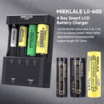 18650 Battery Charger, MIEKLALE 4-Bay 3A Fast Rechargeable Battery Charger with Smart LCD Display,Discharge & Testing Functions for Rechargeable Batteries Li-ion 16340 18650 26650 10440 14500 - Image 3