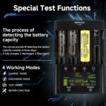18650 Battery Charger, MIEKLALE 4-Bay 3A Fast Rechargeable Battery Charger with Smart LCD Display,Discharge & Testing Functions for Rechargeable Batteries Li-ion 16340 18650 26650 10440 14500 - Image 5