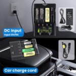 18650 Battery Charger, MIEKLALE 4-Bay 3A Fast Rechargeable Battery Charger with Smart LCD Display,Discharge & Testing Functions for Rechargeable Batteries Li-ion 16340 18650 26650 10440 14500 - Image 6