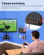 Wall Mount for Nintendo Switch and Switch OLED, Metal Wall Mount Kit Shelf Accessories with 5 Game Card Holders and 4 Joy Con Brackets, Safely Store Switch Console Near or Behind TV, Black - Image 6