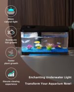 Fish Tank, 3.8 Gallon Aquarium Starter Kit with Self Cleaning Fish Tank Pump with Filteration, Oxygenation, Water Circulation, Lighting Betta Fish Aquarium with Decor, Gravel (Black) - Image 3