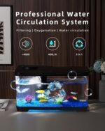 Fish Tank, 3.8 Gallon Aquarium Starter Kit with Self Cleaning Fish Tank Pump with Filteration, Oxygenation, Water Circulation, Lighting Betta Fish Aquarium with Decor, Gravel (Black) - Image 5