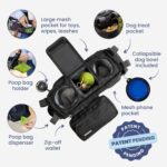 rubyloo Dog Stroller Caddy Organizer with Poop Bag Dispenser, Treat Pocket, Water Bowl – Dog Stroller Accessories with Insulated Cup Holders, Pet Storage & Non-Slip Fit for 14"-19" Wide Handlebars - Image 6