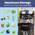 rubyloo Dog Stroller Caddy Organizer with Poop Bag Dispenser, Treat Pocket, Water Bowl – Dog Stroller Accessories with Insulated Cup Holders, Pet Storage & Non-Slip Fit for 14"-19" Wide Handlebars - Image 8