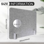 4 Pack Acoustic Desk Divider Desk Partition - Freestanding Privacy Panel 16 x 24 Inches Noise Reducing Partition for Office Table Standing Student Study Reception Area(Silver Gray) - Image 3