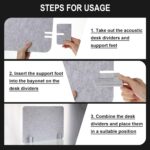 4 Pack Acoustic Desk Divider Desk Partition - Freestanding Privacy Panel 16 x 24 Inches Noise Reducing Partition for Office Table Standing Student Study Reception Area(Silver Gray) - Image 7