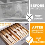 SpaceAid WrapNeat 3 in 1 Wrap Organizer with Cutter and Labels, Plastic Wrap, Aluminum Foil and Wax Bamboo Dispenser for Kitchen Storage Organization Holder for 12" Roll (Natural) - Image 3