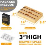 SpaceAid WrapNeat 3 in 1 Wrap Organizer with Cutter and Labels, Plastic Wrap, Aluminum Foil and Wax Bamboo Dispenser for Kitchen Storage Organization Holder for 12" Roll (Natural) - Image 7