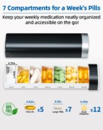 Betife Weekly Pill Organizer 7 Day, Daily Pill Box, Travel Pill Case, Cute Pill Holder, Drawer-Shaped Medicine Box to Hold Vitamins, Medicines, Supplements, Pills Organizer(Black) - Image 3
