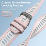 Stripe Silicone 18mm Band Compatible with Garmin Venu 3S / Venu 2S / Vivoactive 4S/ Vivomove 3S/Venu 4 41mm, Soft Rubber Breathable Sport Strap Quick Release Wristband Loop for Men Women - Image 4