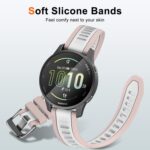 Stripe Silicone 18mm Band Compatible with Garmin Venu 3S / Venu 2S / Vivoactive 4S/ Vivomove 3S/Venu 4 41mm, Soft Rubber Breathable Sport Strap Quick Release Wristband Loop for Men Women - Image 6