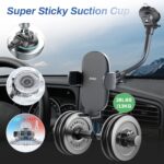 OQTIQ 13" Gooseneck Car Phone Mount – Windshield & Dashboard Holder with Strong Suction Cup, Anti-Shake Stabilizer, One-Button Release – Compatible with iPhone 16/15/14 and All Smartphones - Image 5