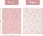 Pink Bow Baby Blanket – Cozy Knitted Bow Throw for Baby Girls, Nursery Décor, & Newborn Gifts – Ultra-Soft, 30x40 Inch - Image 6