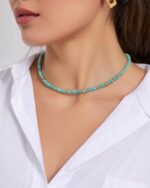 Heishi Style Gemstones/Natural Pearls Beaded Choker Necklace for Women, Handmade Jewelry Gifts for Her - Image 8