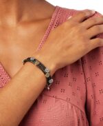 Lucky Brand Two Tone Flower Woven Leather Bracelet - Image 3